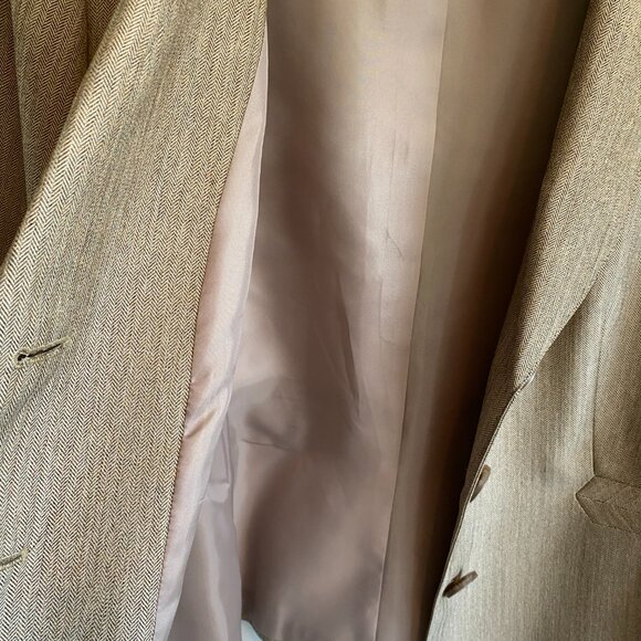 NWT Evan-Picone Pant Suit 18 40" waist Dijon Brown Port Elizabeth Shawl Collar - Picture 5 of 16